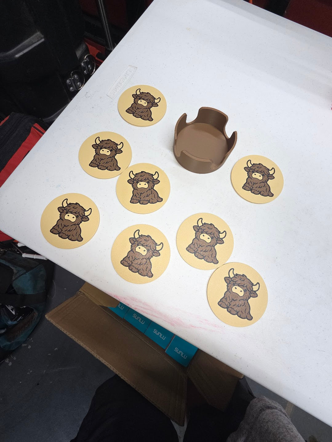 JNS 3D 8 coasters and coaster holder