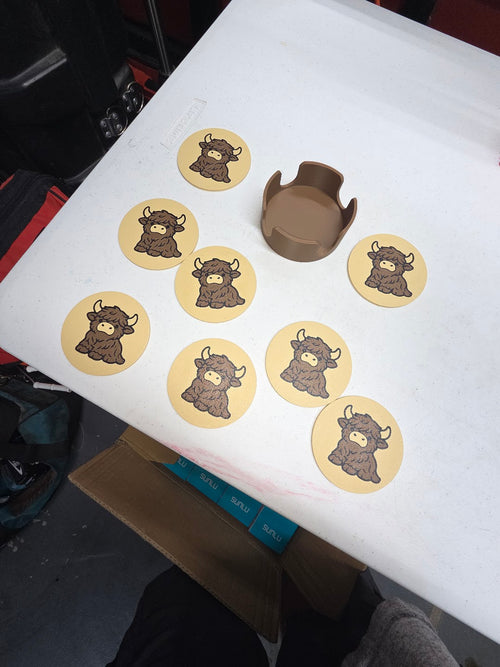 JNS 3D 8 coasters and coaster holder