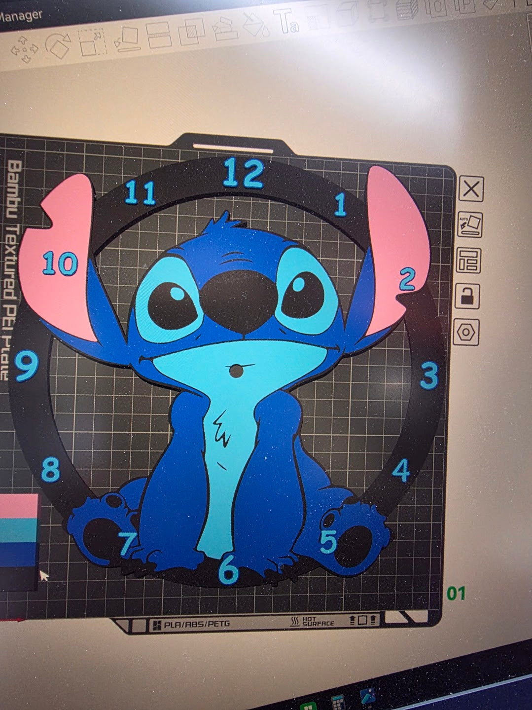 JNS 3D Stitch clock