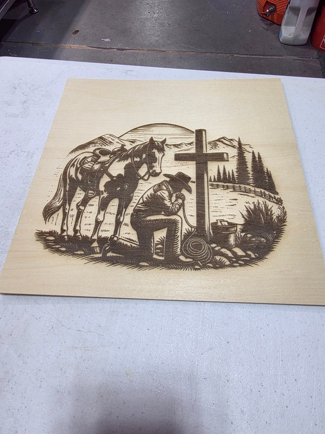 JNS 3D Laser engraved cowboy picture