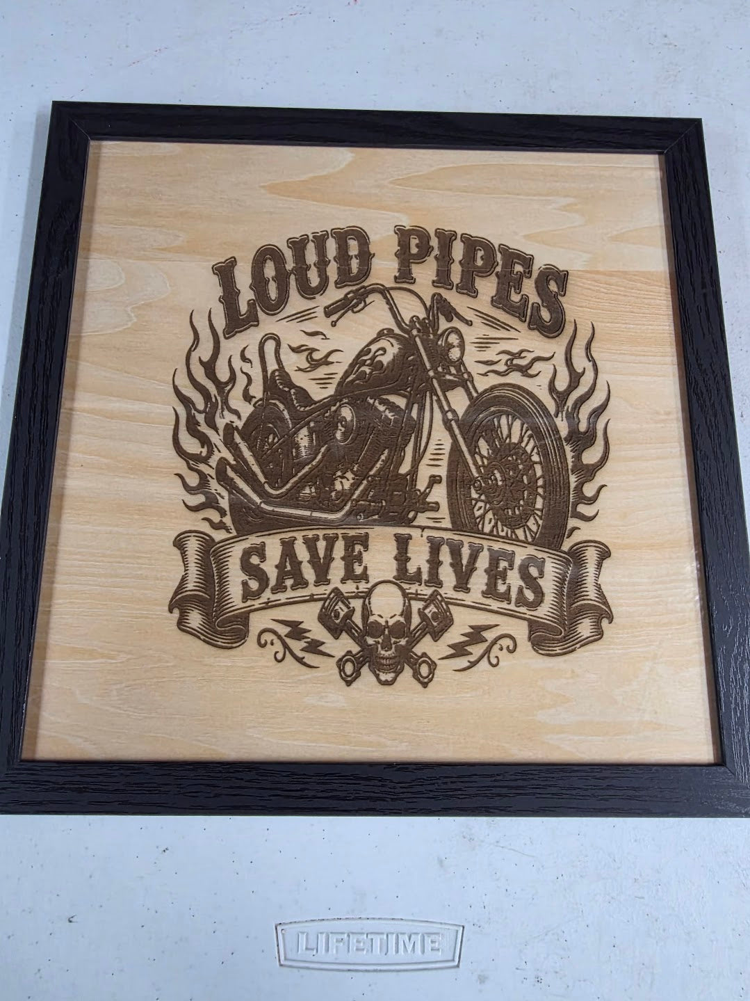 JNS 3D Laser engraved picture with motorcycle 3