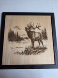 JNS 3D Laser engraved elk picture