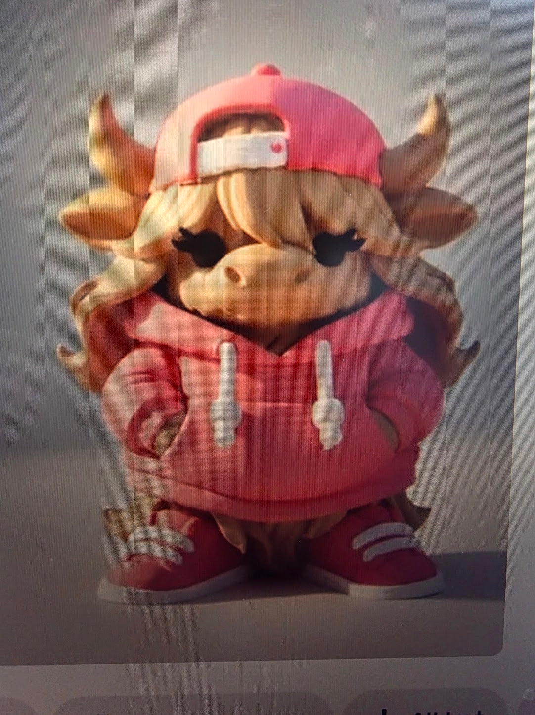 JNS 3D Hiland cow figurine rapper "minnie"